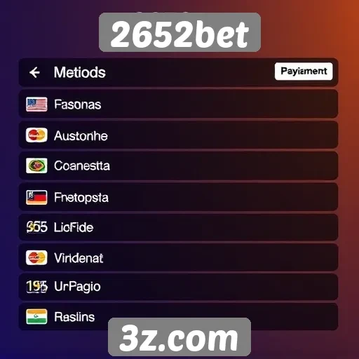 Métodos de pagamento aceitos pelo 2652bet